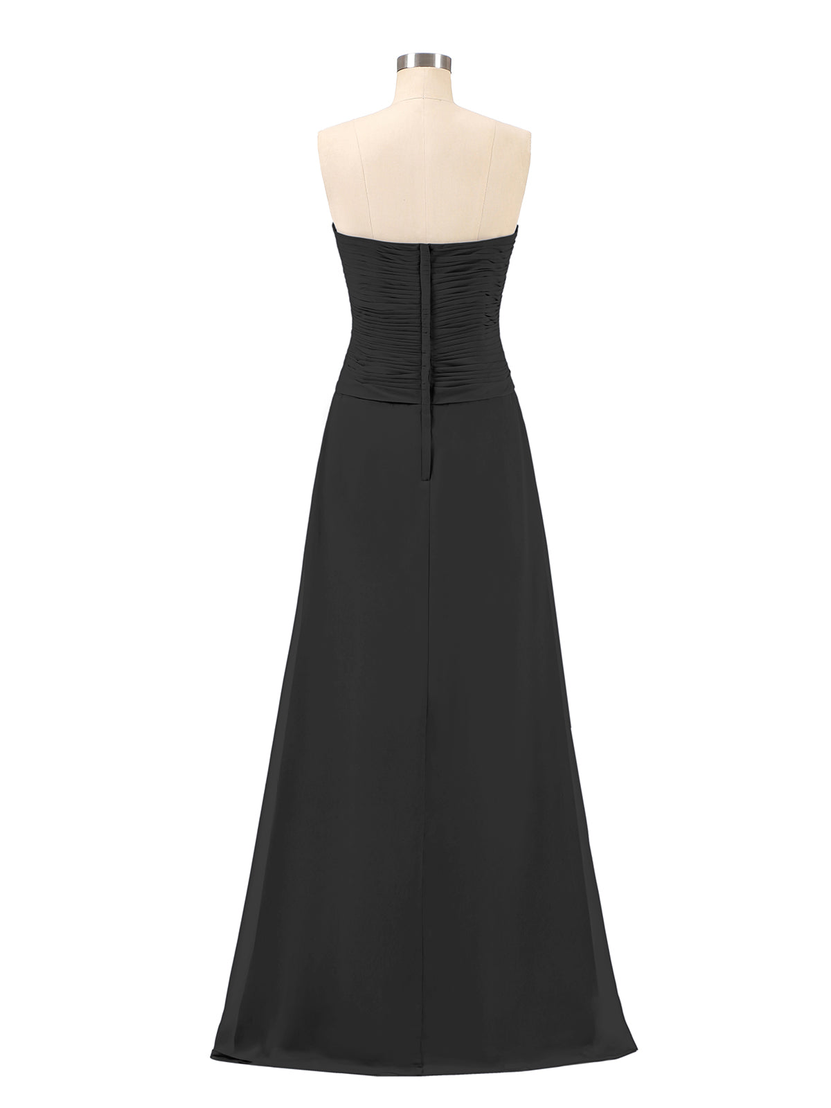 Chiffon Strapless Dresses with Sweetheart Plum